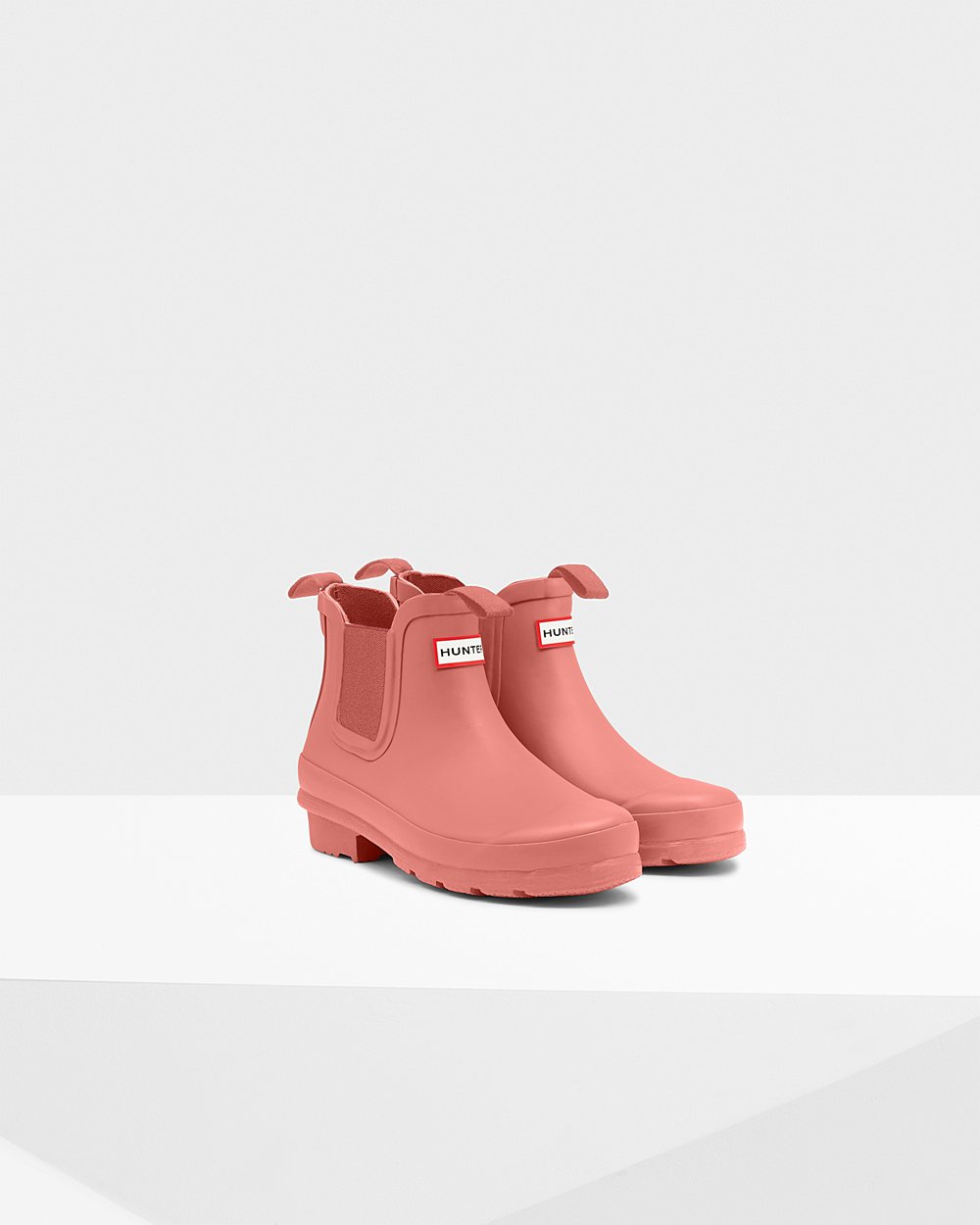 Hunter Original Big Chelsea Boots - Sale Clearance Kids Pink - TZBLXG614